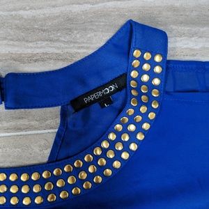 Papermoon semi-sheer cold shoulder top size L